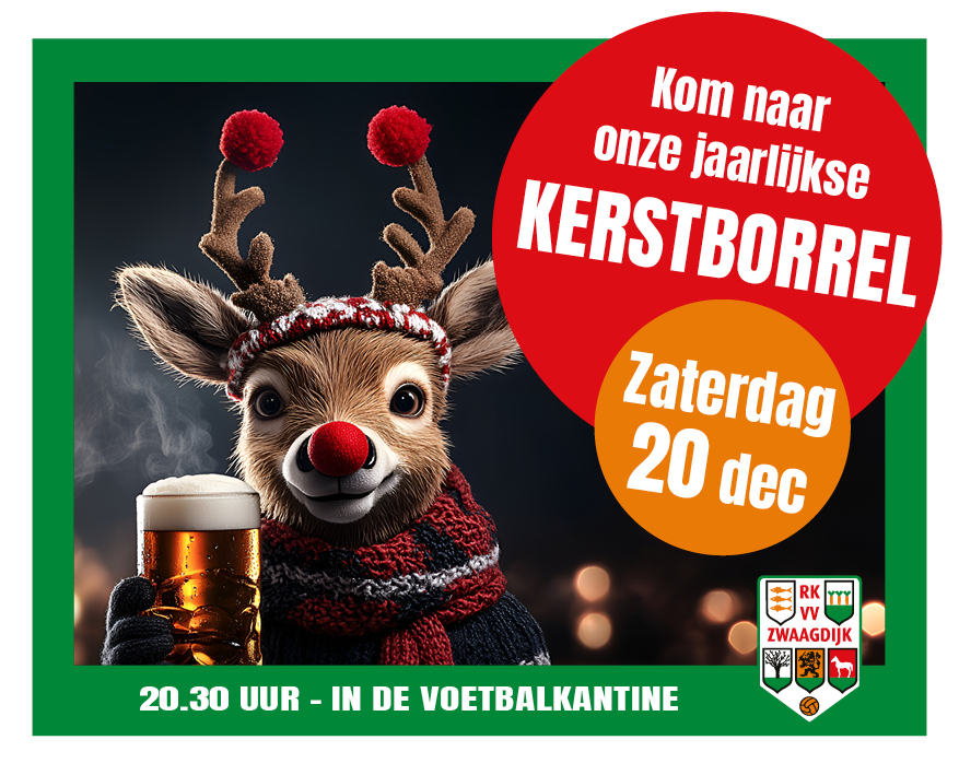 Kerstborrel zaterdag 20 december
